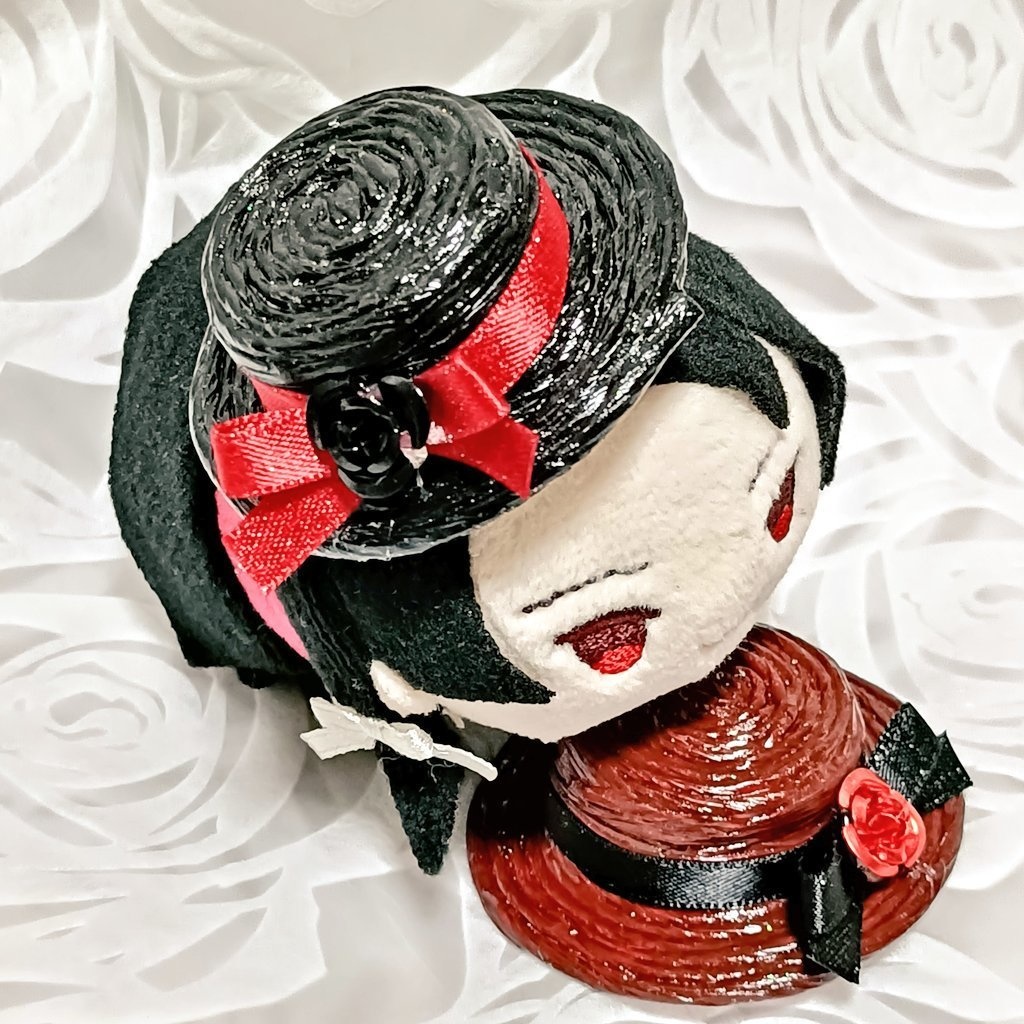 もち・10cmぬい用 薔薇のぼうし