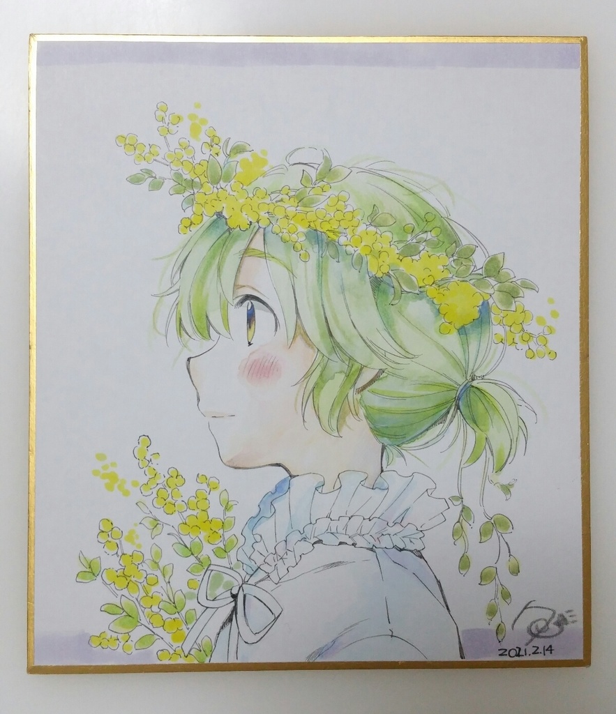 ミニ色紙①ミモザ
