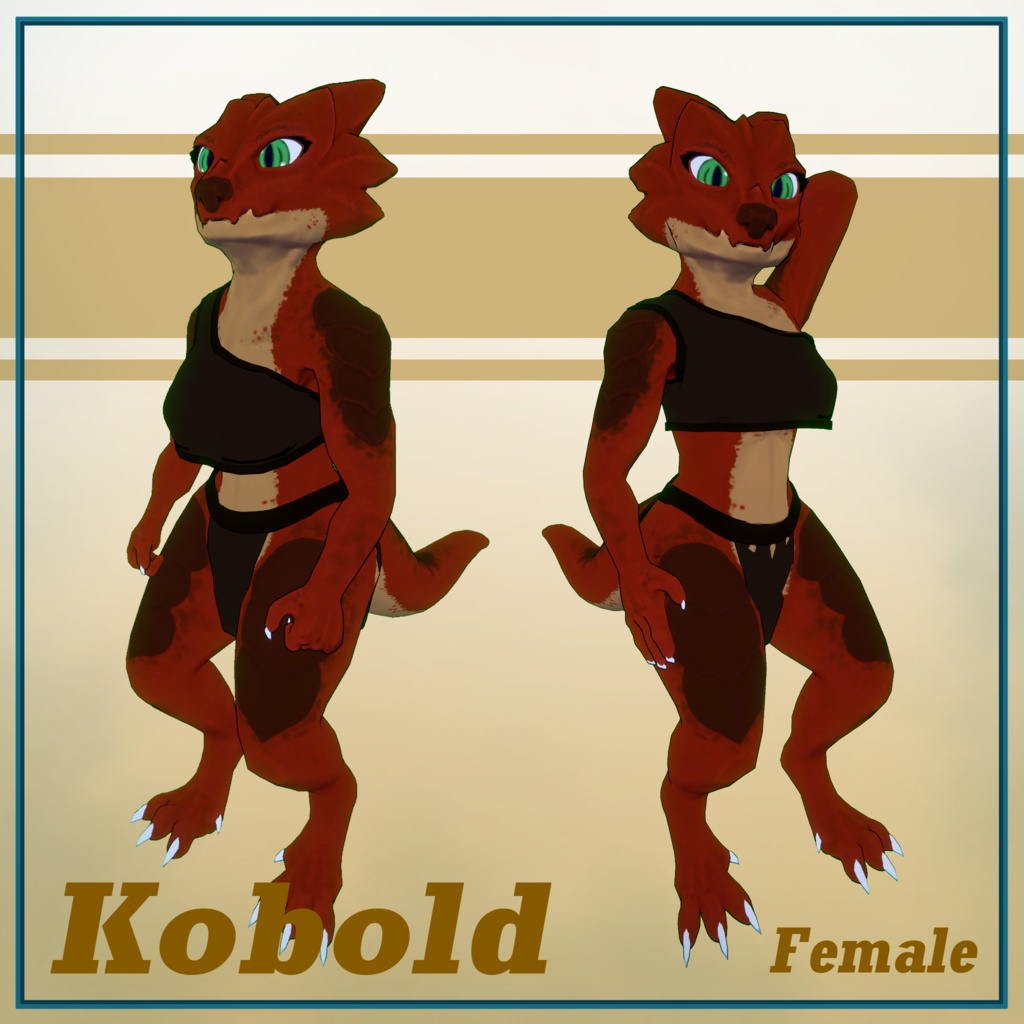 VRC Original Kobold Female - SDK Wireframe - BOOTH