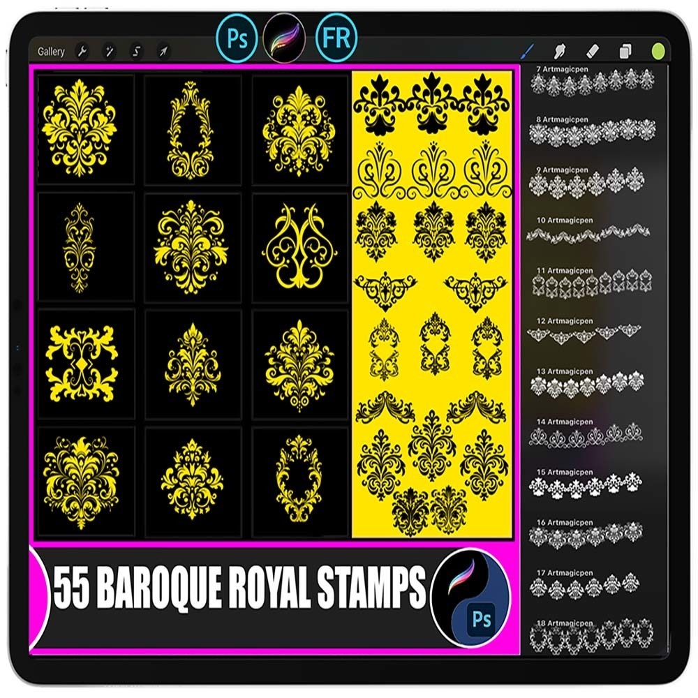 Procreate & Photoshop バロック王室風デザインブラシセット | Procreate & Photoshop