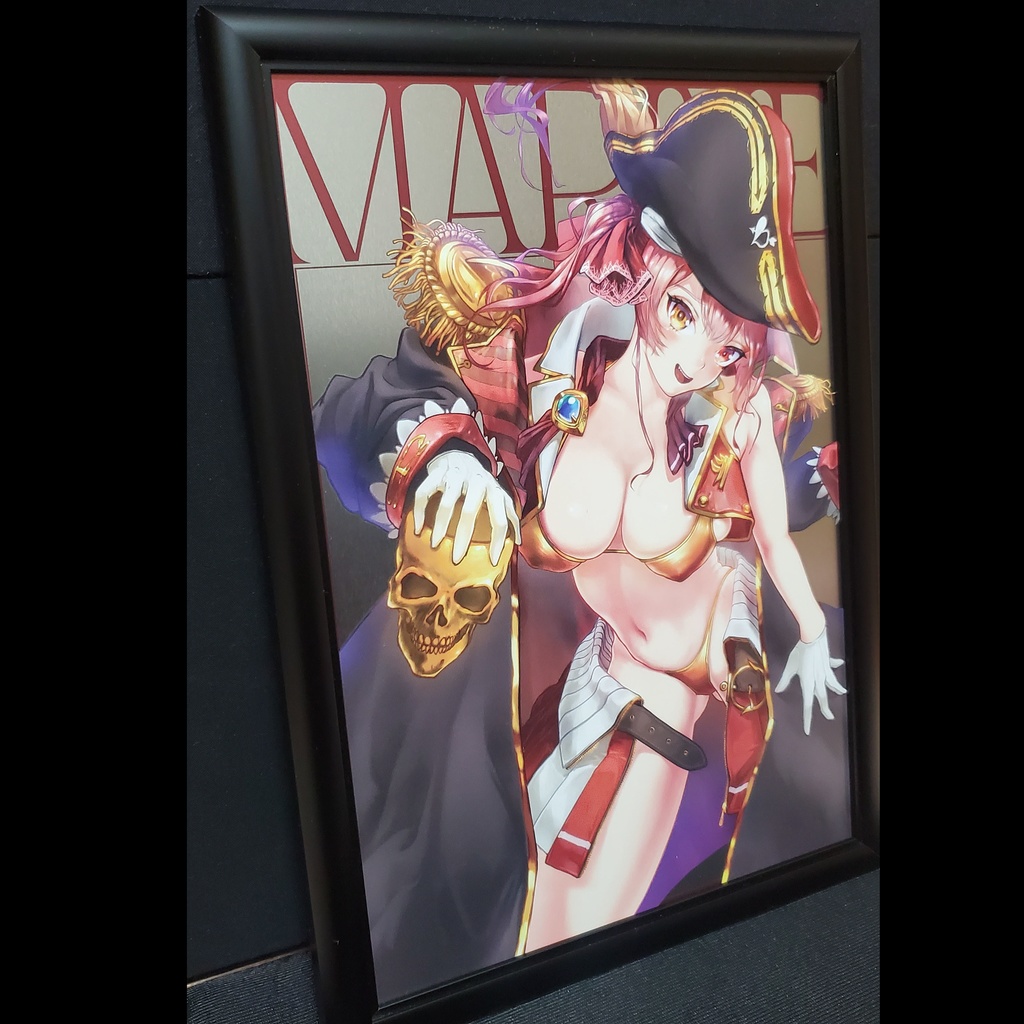 ホロライブ 宝鐘マリン メタルポスター A4サイズ 額縁入り