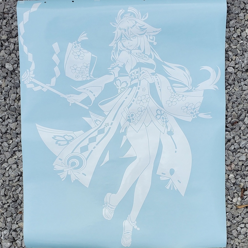 原神 ヤエ(八重) 特大カッティングステッカー(白)