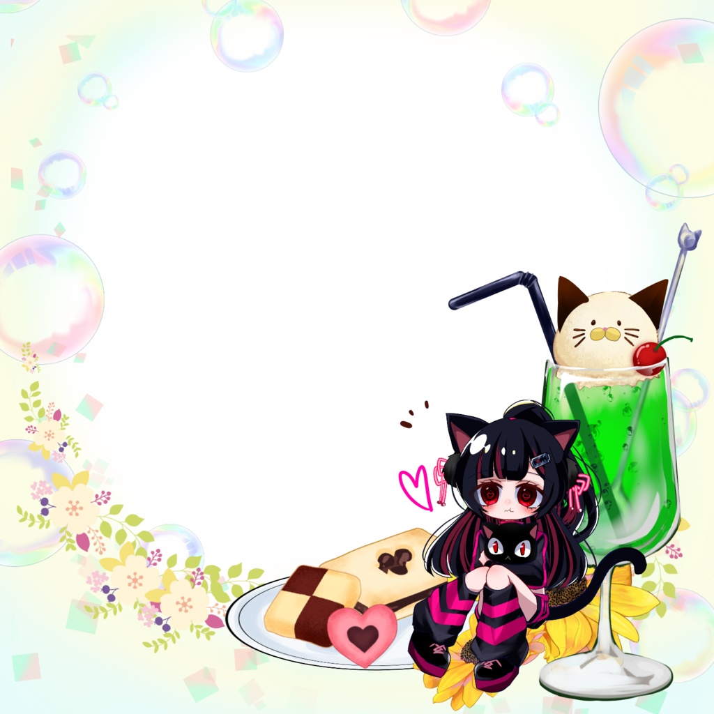 しゅわしゅわかわいいメロンソーダアイコンリング素材