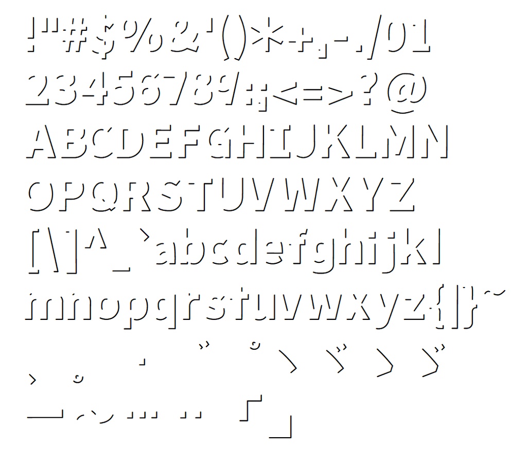 かげもじフォント (KagemojiFont)※漢字なし版