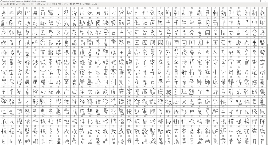 誤字だらけのヘタ字(フリーフォント)