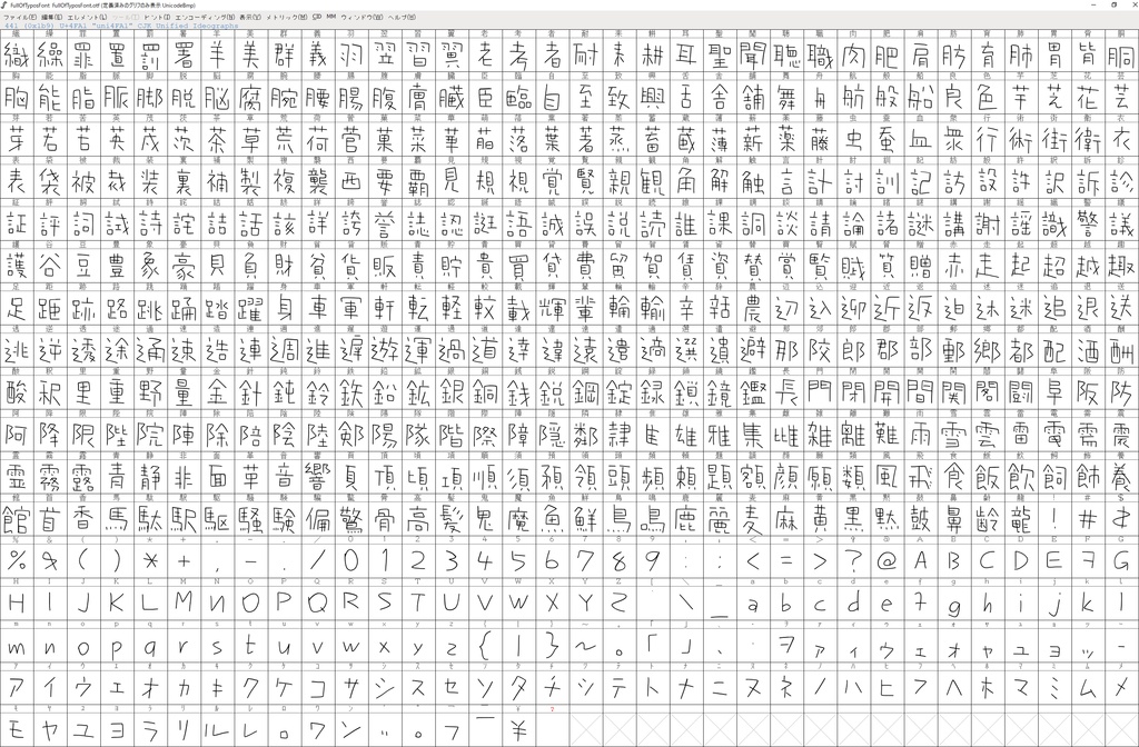 誤字だらけのヘタ字(フリーフォント)