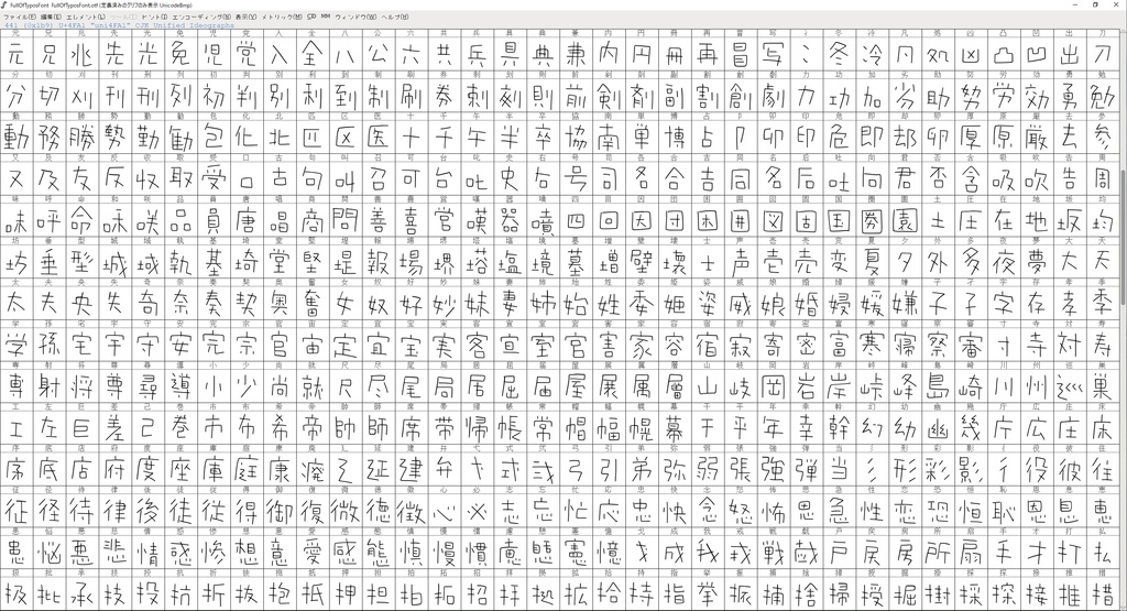 誤字だらけのヘタ字(フリーフォント)