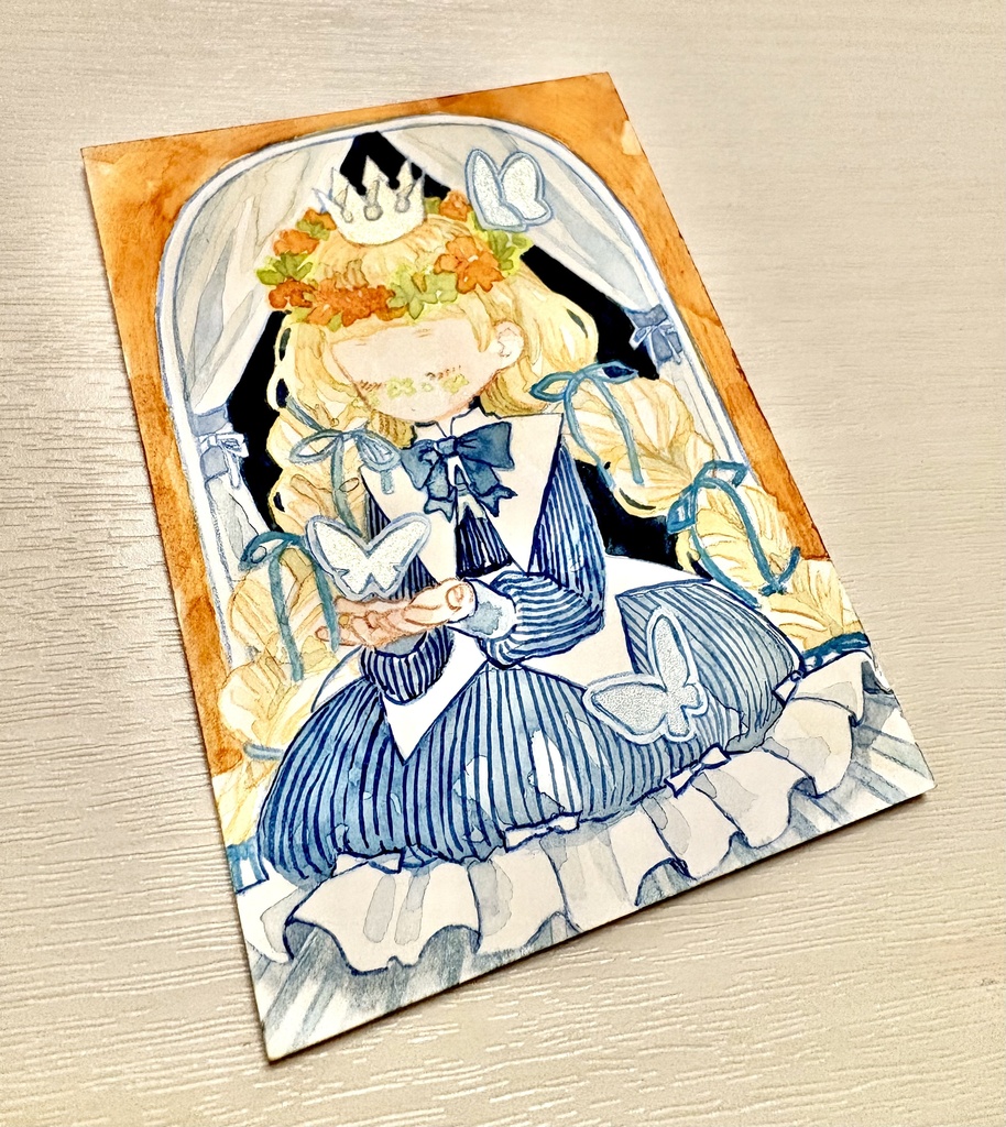 【原画】蝶とお姫様
