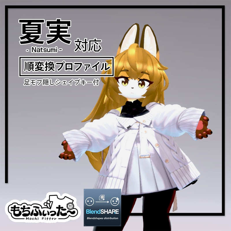 【無料】『夏実 -Natsumi-』対応 もちふぃった~ 順変換プロファイル+追加シェイプキー