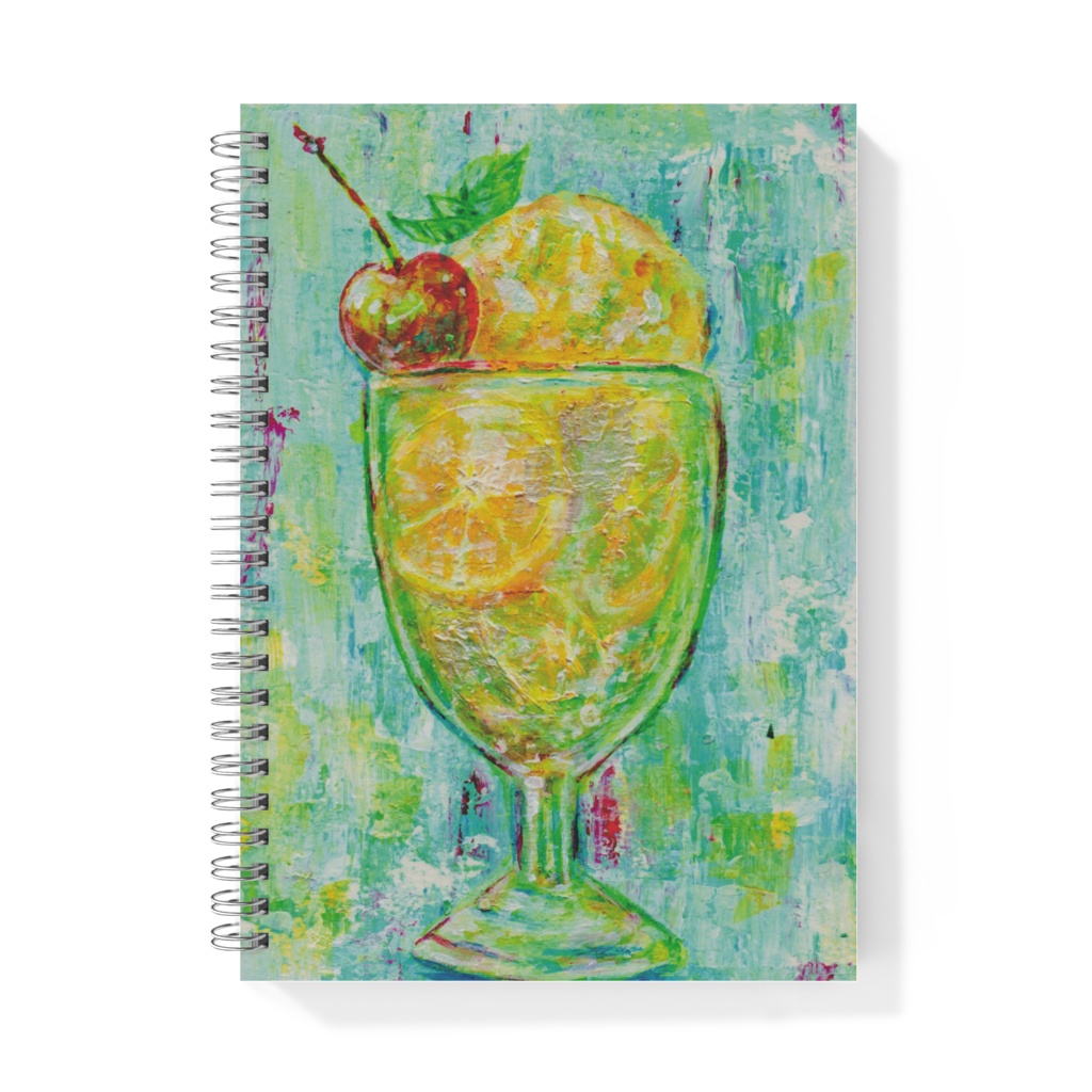 レモンクリームソーダ　アクリル　A5サイズリングノート