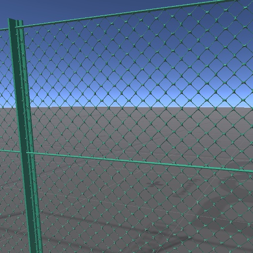 【3D屋外小物】緑フェンス【VRChat向け】