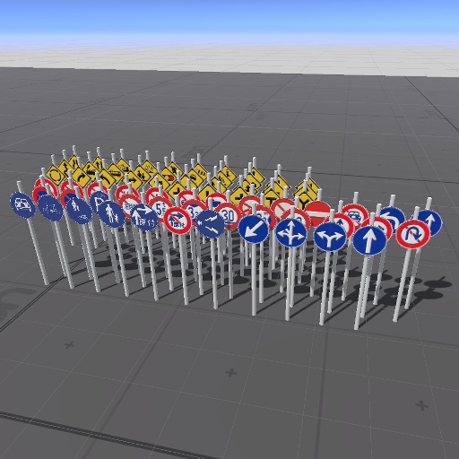 【3D屋外小物】道路標識セットver1.0 (たぶん69種類)【VRChat向け】