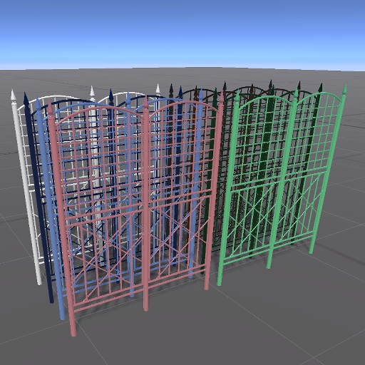【3D屋外小物】ヨーロピアンフェンス(500ピッチ、背高)【VRChat向け】