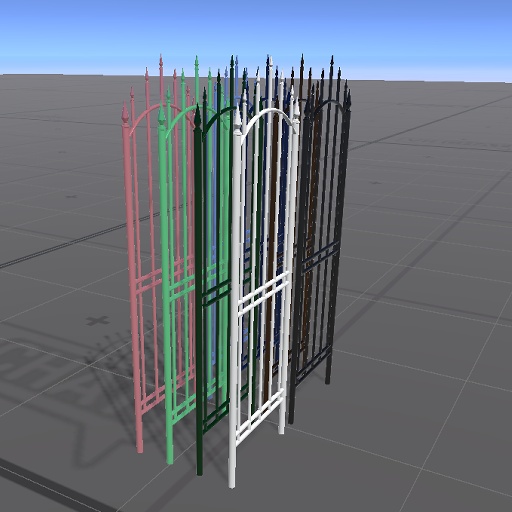 【3D屋外小物】ヨーロピアンフェンス(500ピッチ、背高)シンプル【VRChat向け】