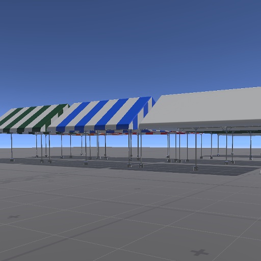 【3D屋外小物】2Kx3Kパイプテント(ディテール作りこんでないver)【VRChat向け】