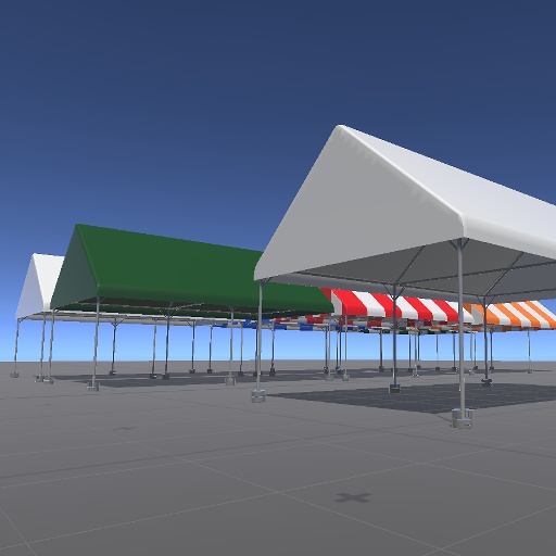 【3D屋外小物】2Kx3Kパイプテント(ディテール作りこんでないver)【VRChat向け】