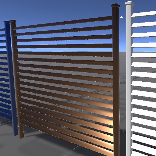 【3D屋外小物】ブラインドフェンス(H=1000mm)【VRChat向け】