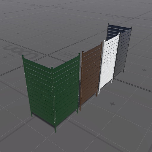【3D屋外小物】ブラインドフェンス(H=2000mm)【VRChat向け】