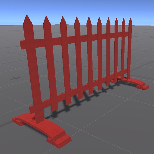【3D屋外小物】神社フェンス(L=2m、H=1m)【VRChat向け】