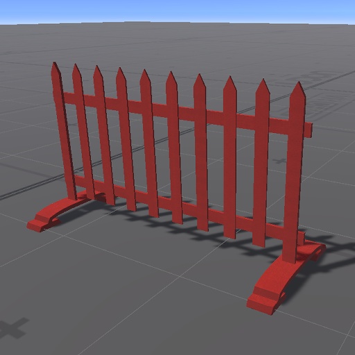 【3D屋外小物】神社フェンス(L=2m、H=1m)【VRChat向け】