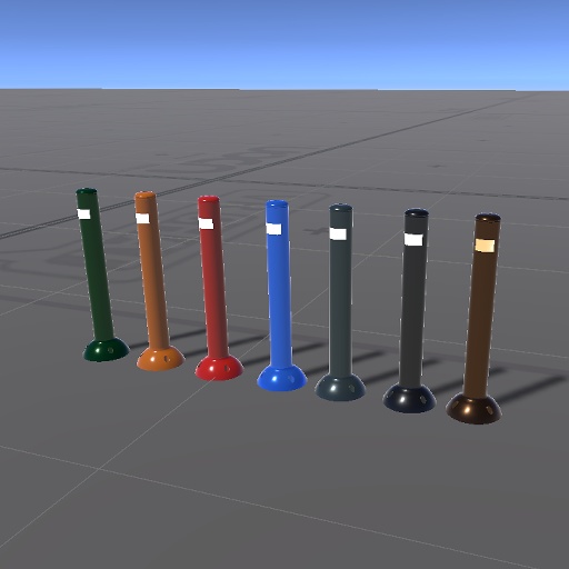 【3D屋外小物】カラフルガードポール【VRChat向け】