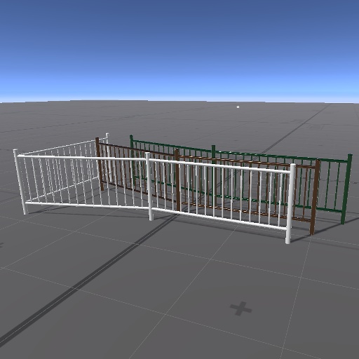 【3D屋外小物】ポールフェンス【VRChat向け】