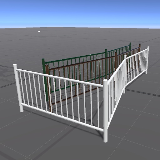 【3D屋外小物】ポールフェンス【VRChat向け】