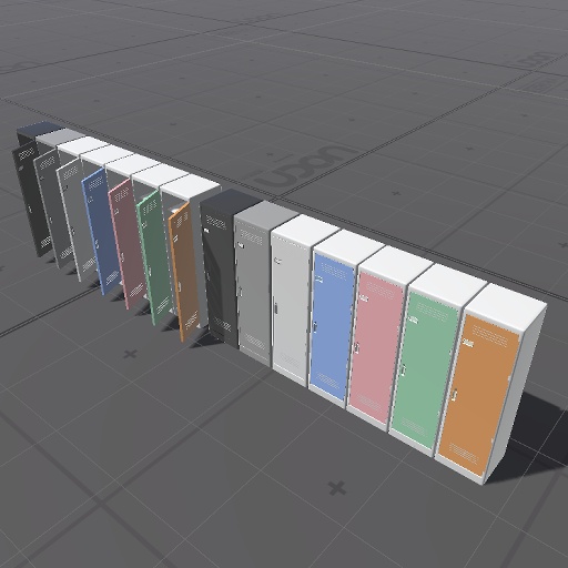 【3D内装】カラフルなロッカー【VRChat向け】