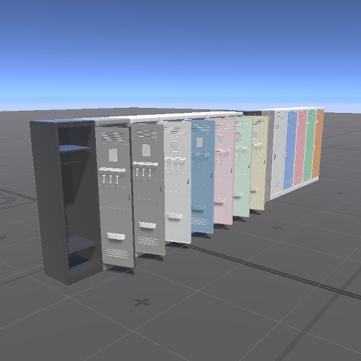 【3D内装】カラフルなロッカー【VRChat向け】