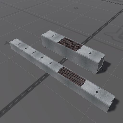【3D屋外小物】U形トラフ【VRChat向け】