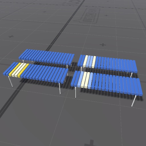 【3D屋外小物】プールベンチ【VRChat向け】