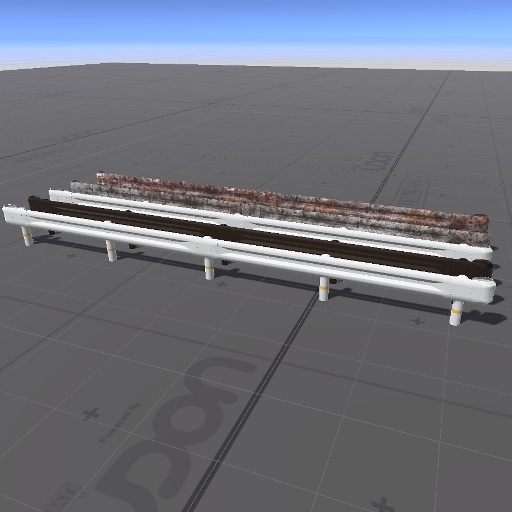 【3D屋外小物】ガードレールH700【VRChat向け】