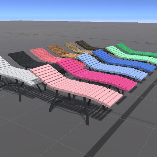 【3D屋外小物】ビーチチェア【VRChat向け】