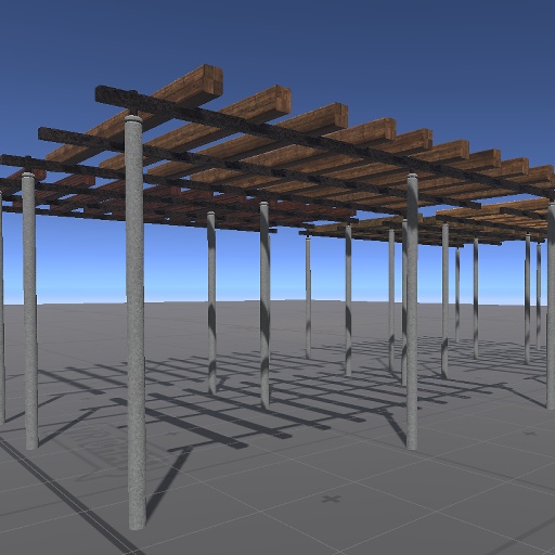 【3D屋外小物】シンプルな公園のパーゴラ【VRChat向け】