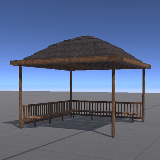 【3D屋外小物】公園の東屋(四阿)【VRChat向け】