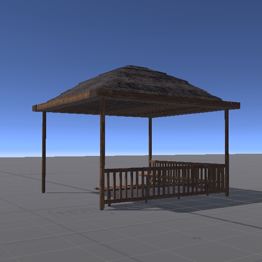 【3D屋外小物】公園の東屋(四阿)【VRChat向け】