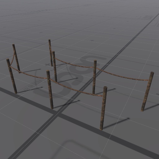 【3D屋外小物】森林公園とかのロープフェンス【VRChat向け】
