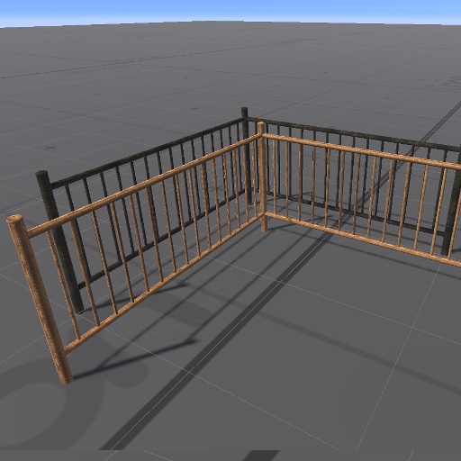 【3D屋外小物】ウッドフェンス【VRChat向け】