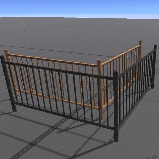 【3D屋外小物】ウッドフェンス【VRChat向け】