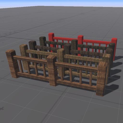 【3D屋外小物】ウッドフェンスその２【VRChat向け】