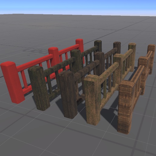 【3D屋外小物】ウッドフェンスその2【VRChat向け】
