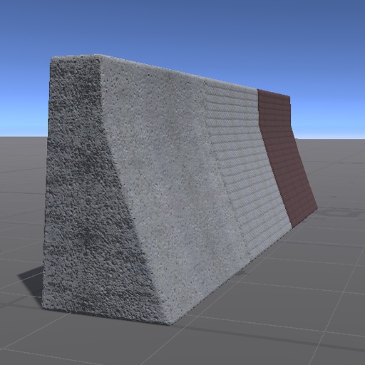 【3D屋外小物】重力式擁壁(H=2m、L=2m)その２【VRChat向け】