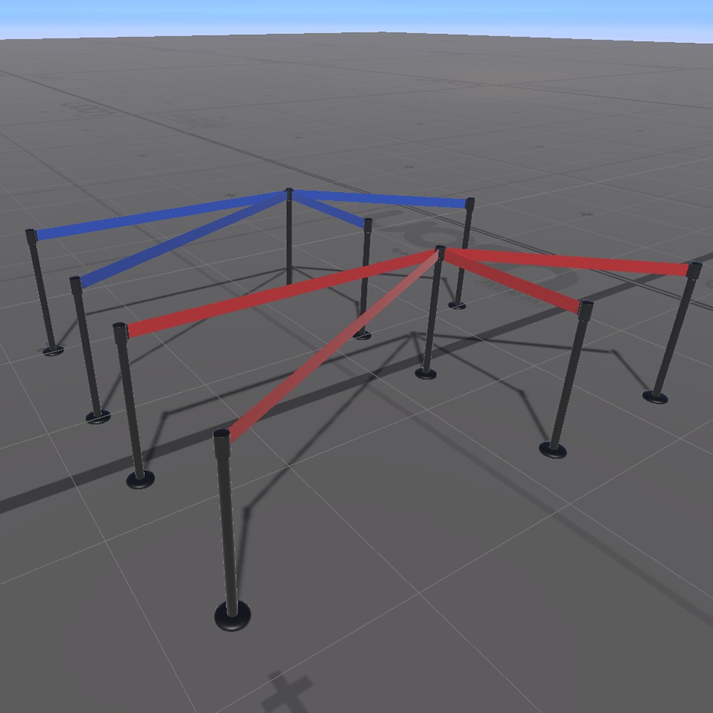 【3D屋外小物】ベルトインパーテーション【VRChat向け】