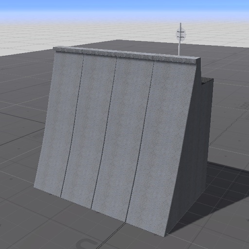 【3D屋外小物】護岸H7.2m(盤上高1.2m)【VRChat向け】
