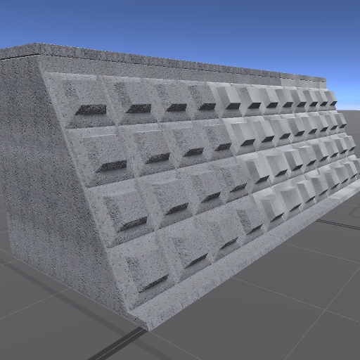 【3D屋外小物】PCa河川護岸(H=2m)【VRChat向け】