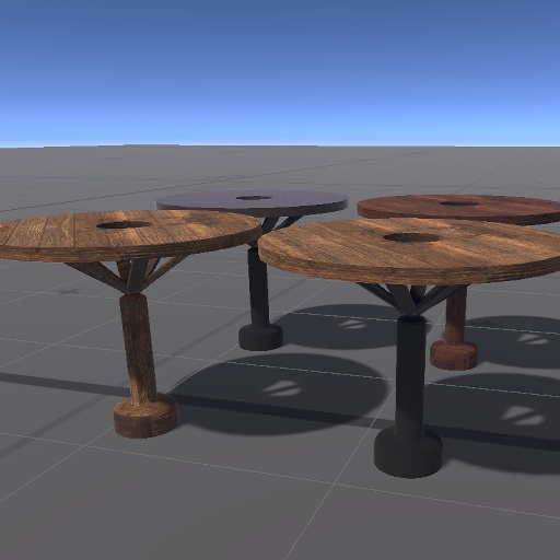 【3D屋外小物】ウッドテーブルその2【VRChat向け】