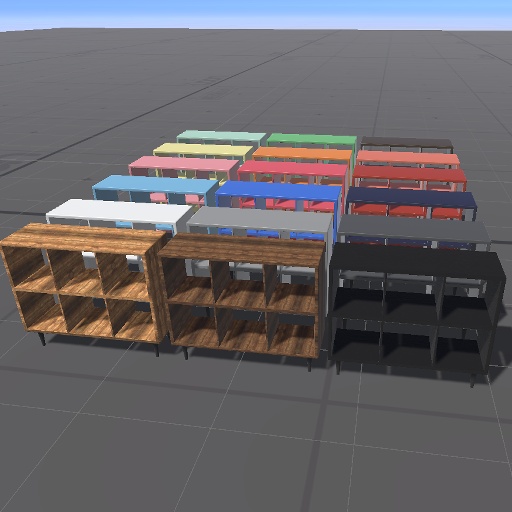 【無料】カラフルオープンラック【VRChat向け】