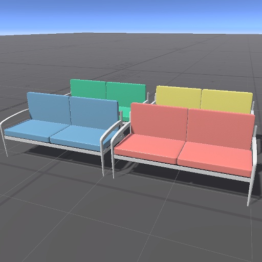 【無料】パステルレザーソファー【VRChat向け】