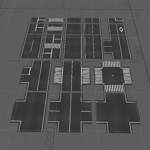 【無料】第3種第3級or4級っぽい道路セット(直線形のみ)【VRChat向け】