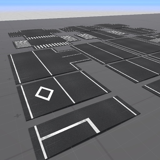 【無料】第3種第3級or4級っぽい道路セット(直線形のみ)【VRChat向け】